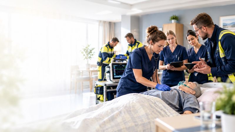 Training im Simulationsraum des Bildungszentrums